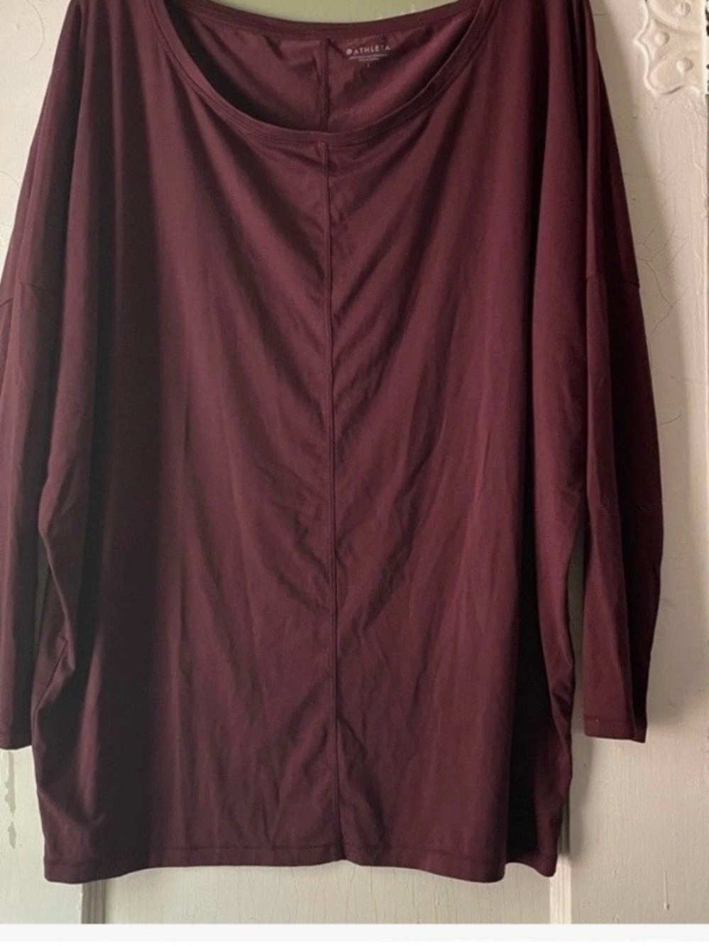 Athleta Women's Plum/Burgundy-Sleeve Tunic Top with Center Seam